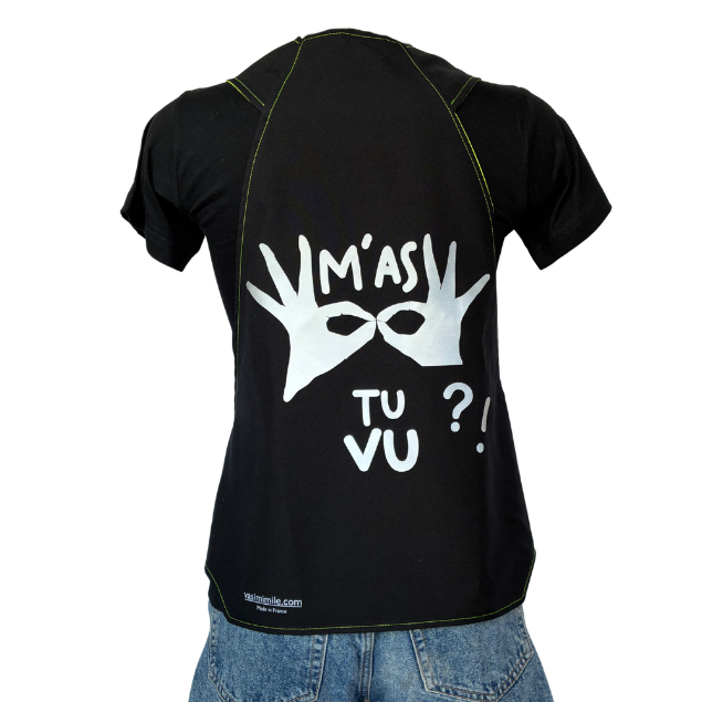 Gilet fluo réversible - M'as tu vu! Je te vois Noir