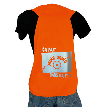Gilet adulte réversible - Orange & Jaune fluo - Choisis tes motifs