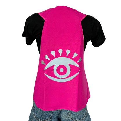 Fin de série ! Gilet fluo réversible - Oeil & In velo veritas Rose