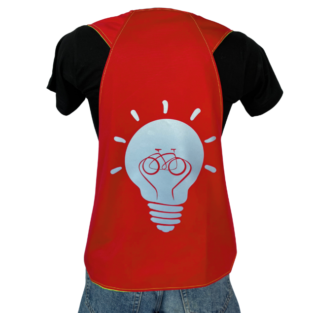 Gilet fluo réversible - Ampoule et Coeur Rouge