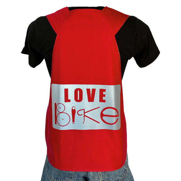 Fin de série ! Gilet fluo réversible - Love Bike Passionnément Rouge