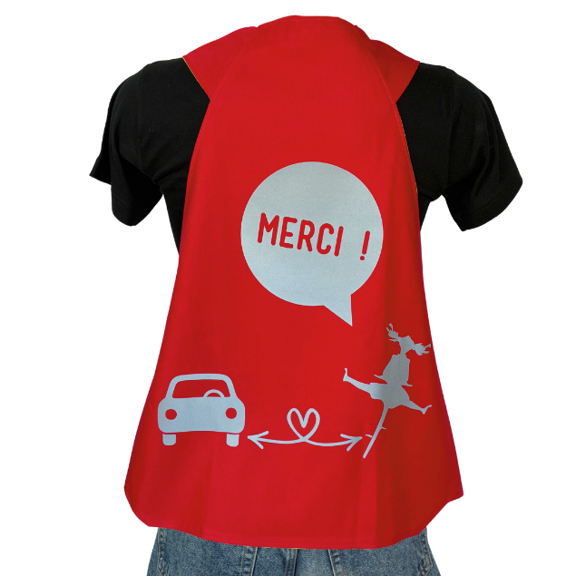 Gilet adulte réversible - Rouge & Jaune fluo - Choisis tes motifs