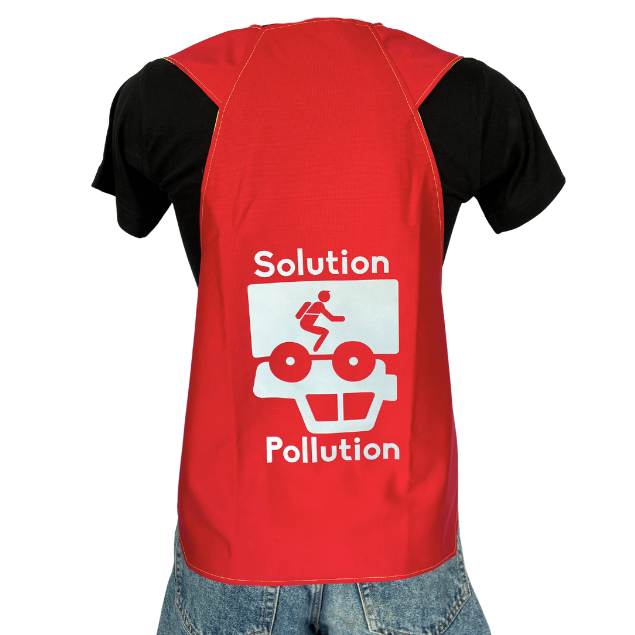Gilet fluo réversible - Solution Pollution & Arrête ton char Rouge