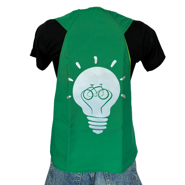 Gilet fluo réversible - Ampoule et Coeur Vert