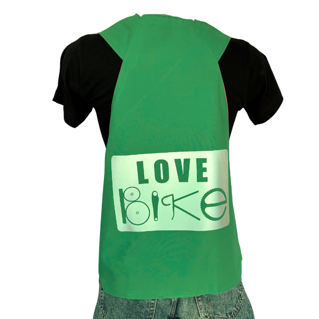 Fin de série ! Gilet fluo réversible - Love Bike Passionnément Vert