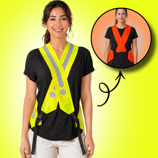 Gilet adulte réversible - Jaune & Orange fluo