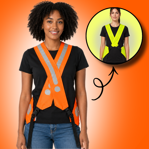 Gilet adulte réversible - Orange & Jaune fluo - Choisis tes motifs