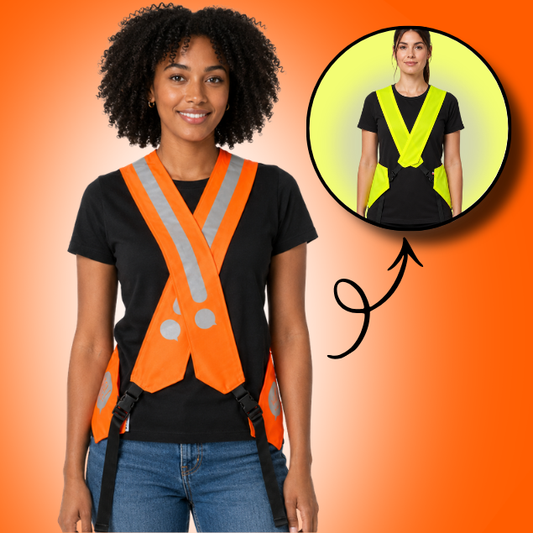 Gilet adulte réversible - Orange & Jaune fluo