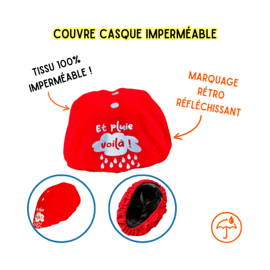 Couvre casque imperméable et réfléchissant