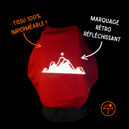 Couvre-sac imperméable - Montagne (rouge)