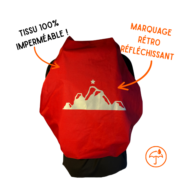 Couvre-sac imperméable - Montagne (rouge)