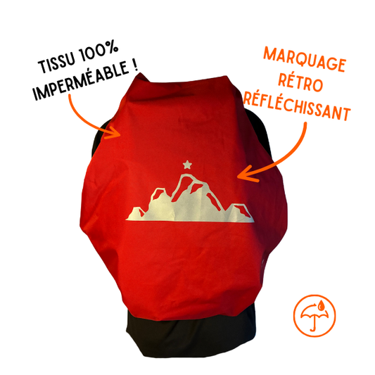 Couvre-sac imperméable - Montagne (rouge)