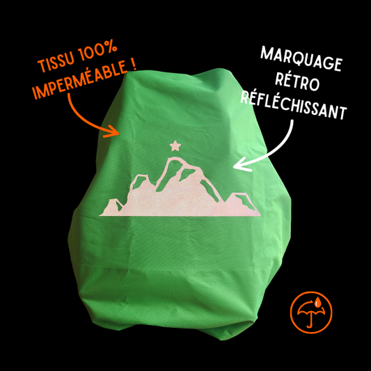Couvre-sac imperméable - Montagne (vert)