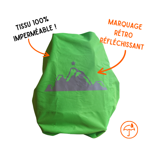 Couvre-sac imperméable - Montagne (vert)