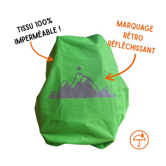 Couvre-sac imperméable - Montagne (vert)