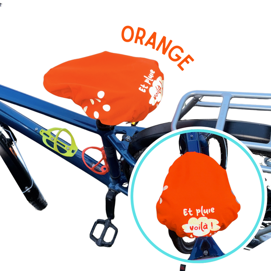 Couvre selle imperméable - Et Pluie Voilà ! Orange