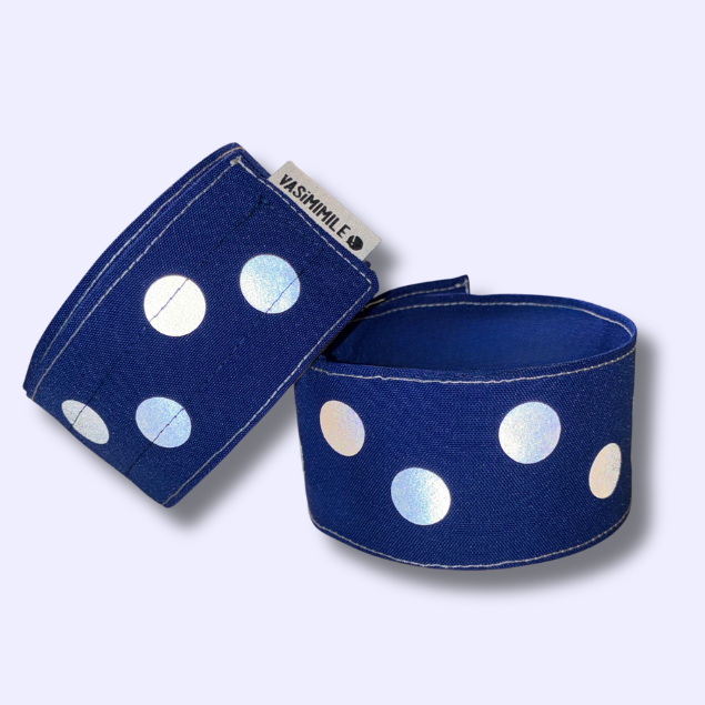 Duo serre-pantalon - Bleu - Choisis ton motif réfléchissant