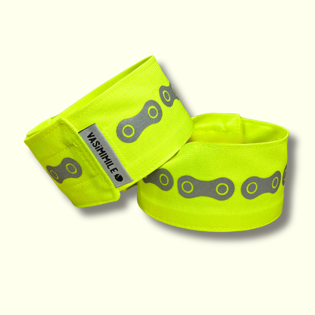 Duo serre-pantalon - Jaune - Choisis ton motif réfléchissant