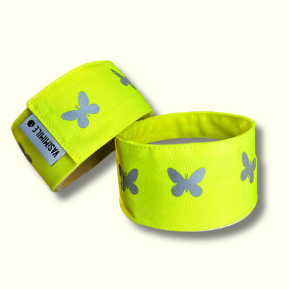 Duo serre-pantalon - Jaune - Choisis ton motif réfléchissant