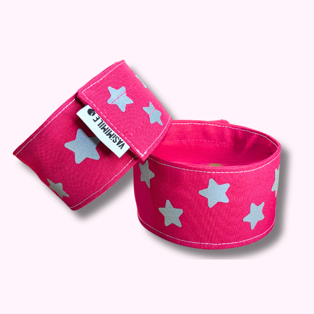 Duo serre-pantalon - Rose - Choisis ton motif réfléchissant