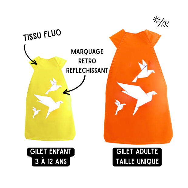 Pack cocottes - 1 gilet adulte et 1 gilet enfant