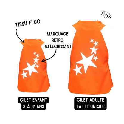 Pack étoiles - 1 gilet adulte et 1 gilet enfant