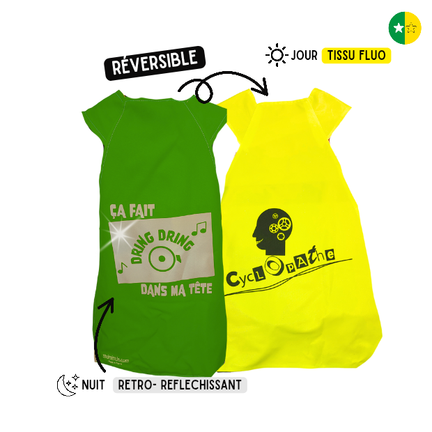 Gilet fluo réversible - Dring Cyclopathe
