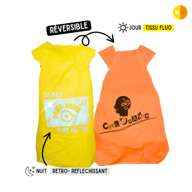 Gilet fluo réversible - Dring Cyclopathe