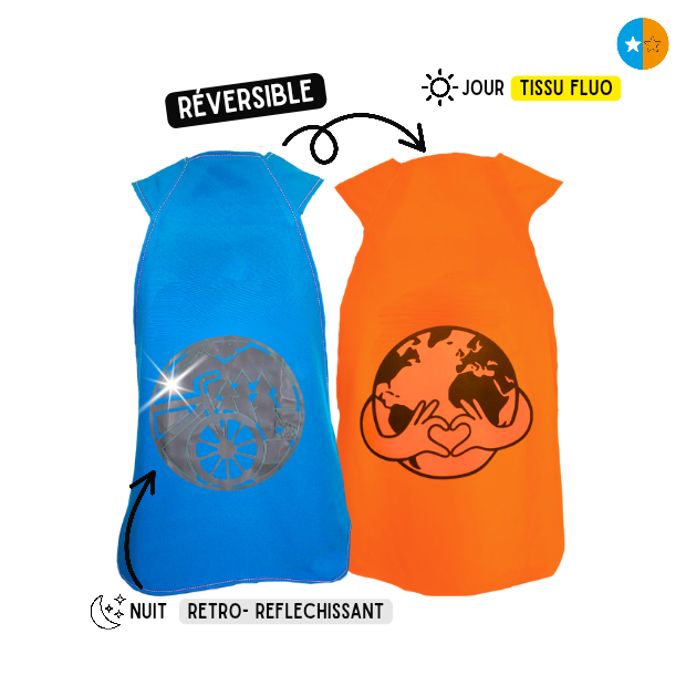 Gilet fluo réversible - Travel Love earth