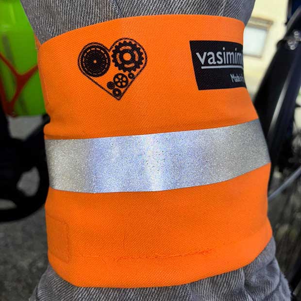 Serre-pantalon fluo réfléchissant - Motif coeur