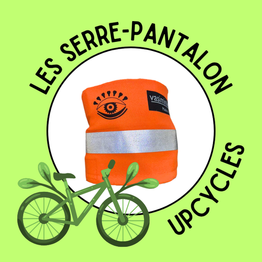 Serre-pantalon orange fluo & réfléchissant - surcyclé