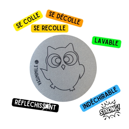 Sticker réfléchissant repositionnable et indéchirable - Chouette Lulu
