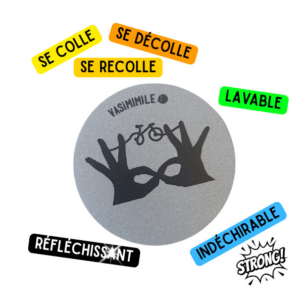 Sticker réfléchissant repositionnable et indéchirable - M'as tu vu !