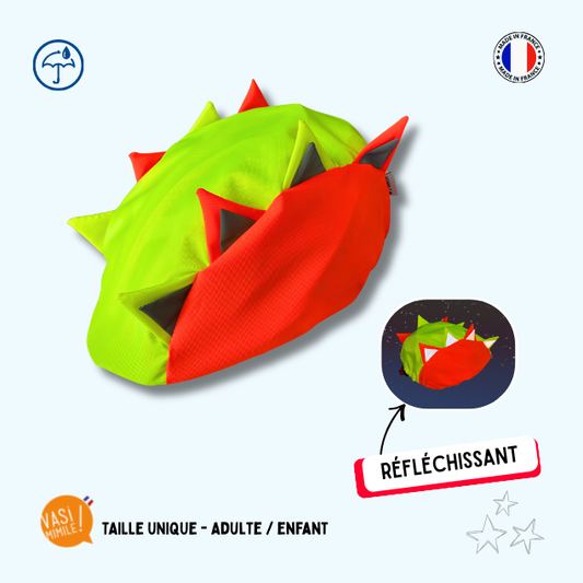 Couvre casque imperméable - Crête réfléchissante