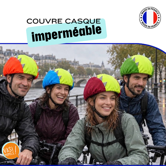 Couvre casque imperméable avec écailles réfléchissantes