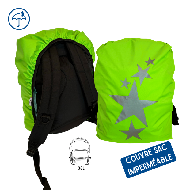 Couvre sac imperméable - Etoiles Vert