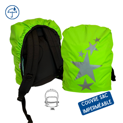 Couvre sac imperméable - Etoiles Vert