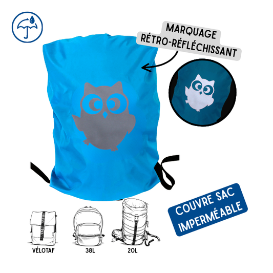 Couvre sac imperméable - Chouette Bleu