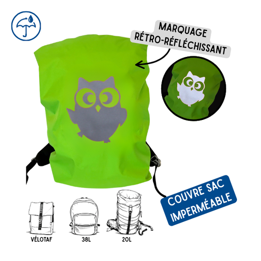 Couvre sac imperméable - Chouette Vert