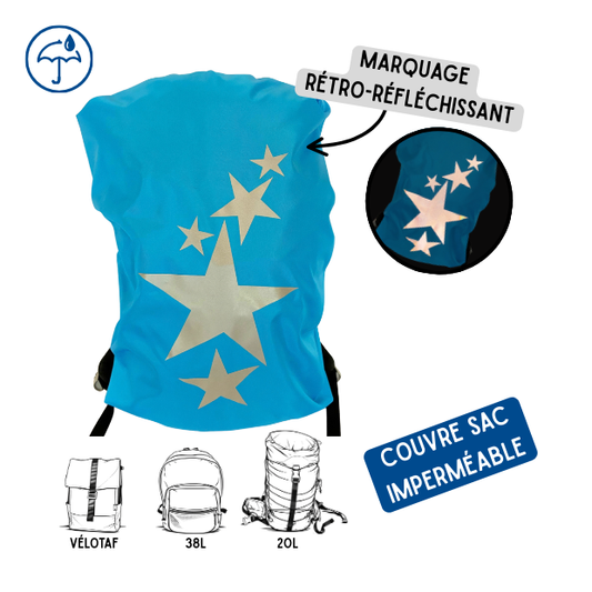 Couvre sac imperméable - Etoiles Bleu