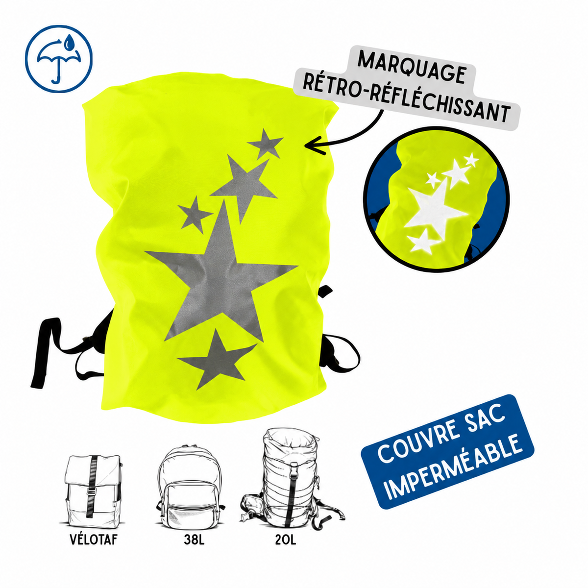 Couvre sac imperméable - Etoiles