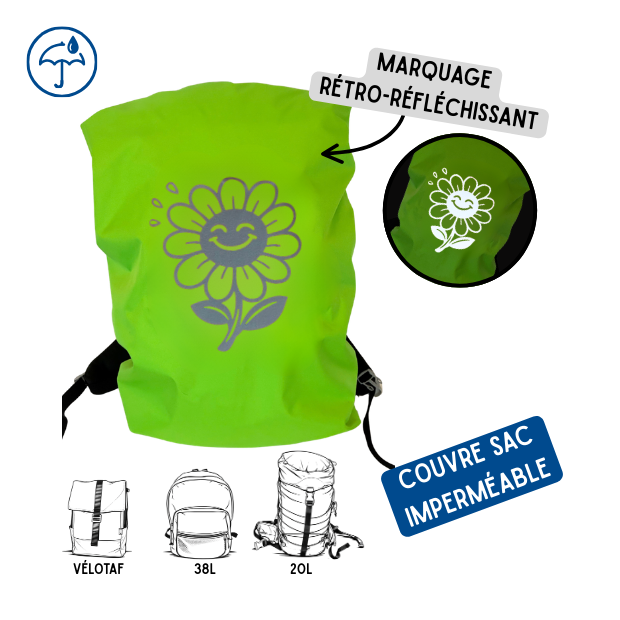 Couvre sac imperméable - Flower feel good