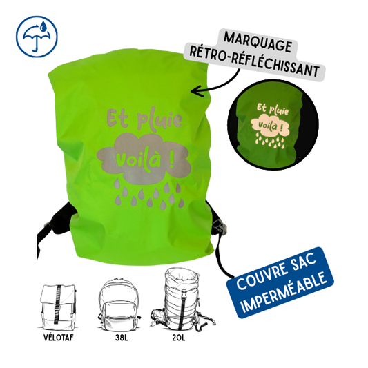 Couvre sac imperméable - Et pluie voilà ! Vert