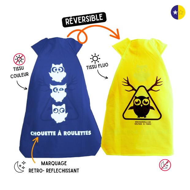 Gilet fluo réversible - Chouette à roulettes