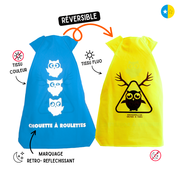 Gilet fluo réversible - Chouette à roulettes