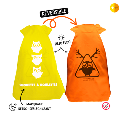 Gilet fluo réversible - Chouette à roulettes