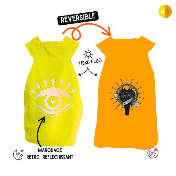 Gilet fluo réversible - Oeil & In velo veritas