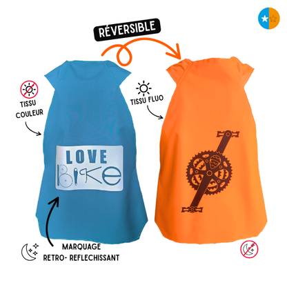Gilet fluo Reversible - Love Bike & Pédalier