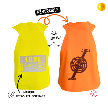 Gilet fluo Reversible - Love Bike & Pédalier