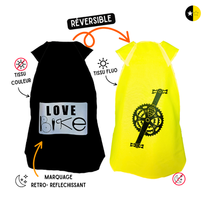 Gilet fluo Reversible - Love Bike & Pédalier